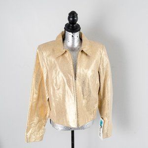 NWT B LUCID gold sueded leather jacket - XL